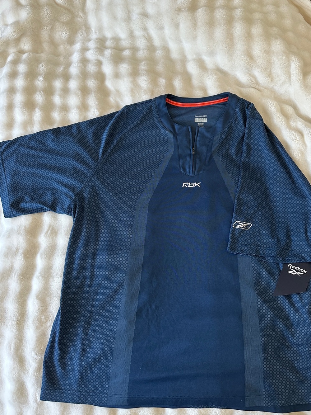 NWT Reebok Rbk Men’s Blue Quarter-Zip Performance Shirt Size XXL
